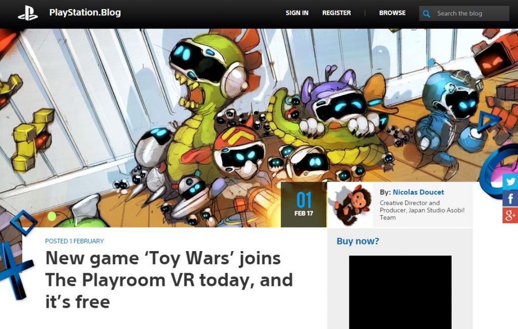 『THE PLAYROOM VR』の新ゲーム｢トイウォーズ｣日本ストアでも無料配信開始！ FULLDIVE (フルダイブ)